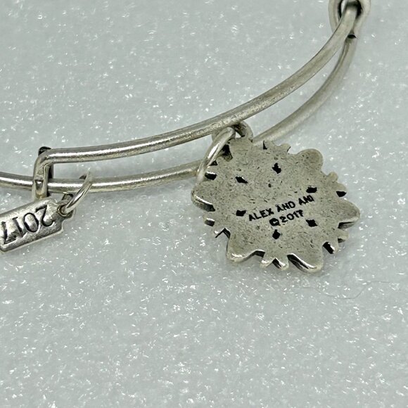 Alex & Ani 2017 Snowflake Charm Bracelet Adjustable Silver Tone - Picture 5 of 5